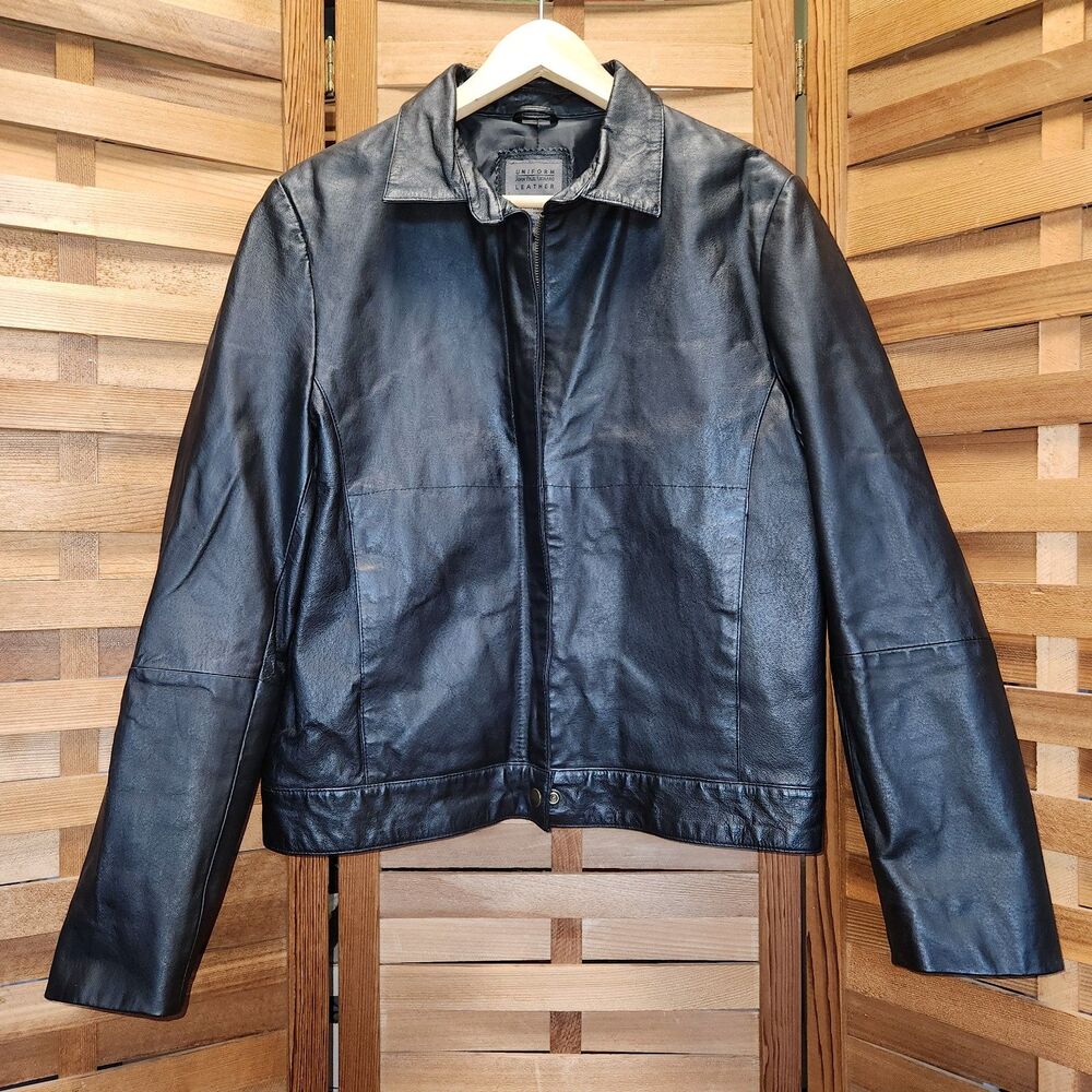 John Paul Richard Uniform Leather Black Jacket Women's Size 14
